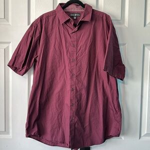Beverly Hill Polo Club Red Short Sleeve Button Up Shirt Men’s 2XLB